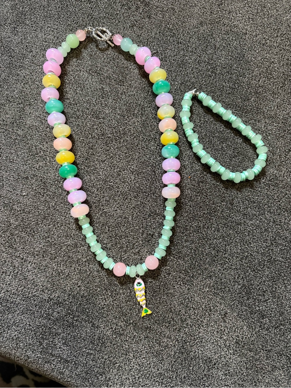 Summer Girls Ladies Bead Necklace and Bracelet Set